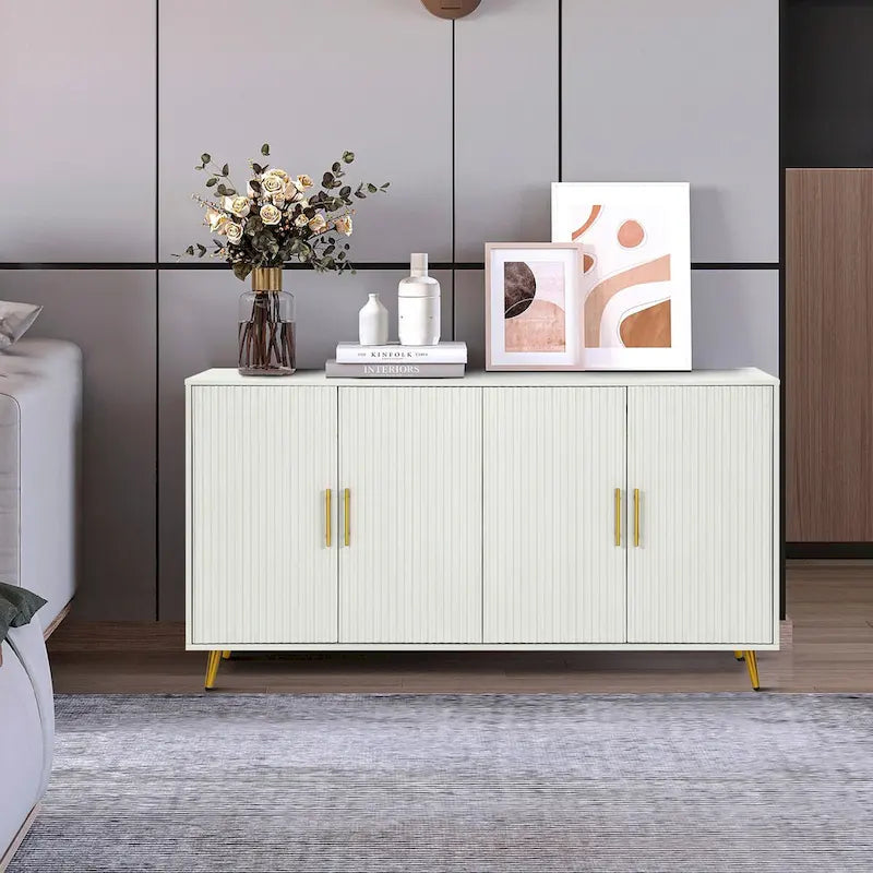 Mobiletto portaoggetti Accent in legno con quattro ante e ripiani regolabili