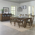 Set da tavolo rettangolare Midland Falls Rustic Brown da 6 pezzi