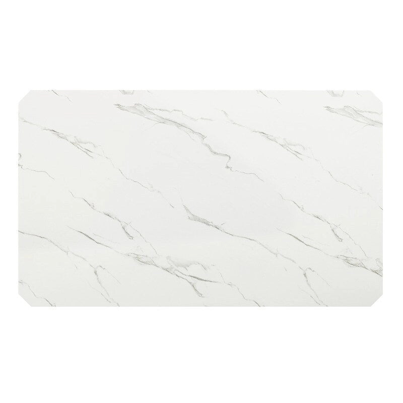 Tavolo da pranzo in finto marmo di alta qualità - Finto marmo bianco - Solo tavolo