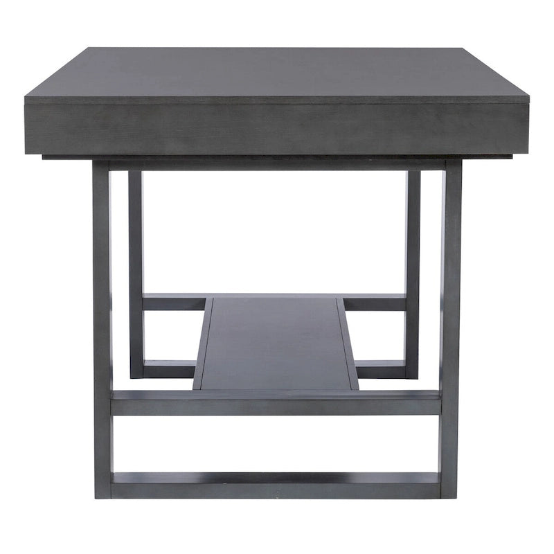 Tavolo da pranzo Wilson Grey in legno con altezza del bancone e contenitore