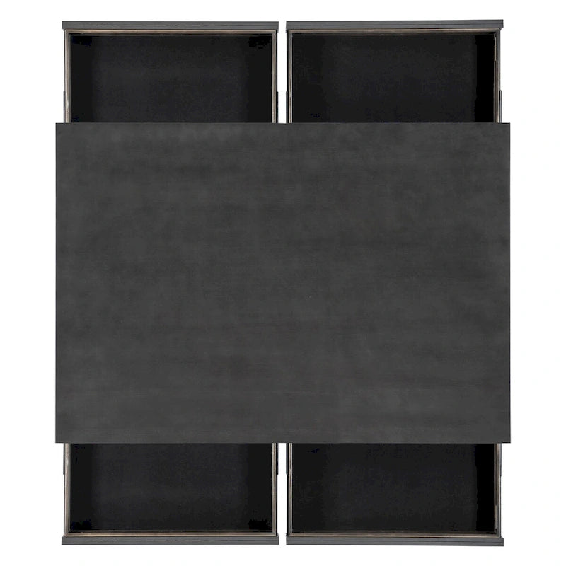 Tavolo da pranzo Wilson Grey in legno con altezza del bancone e contenitore