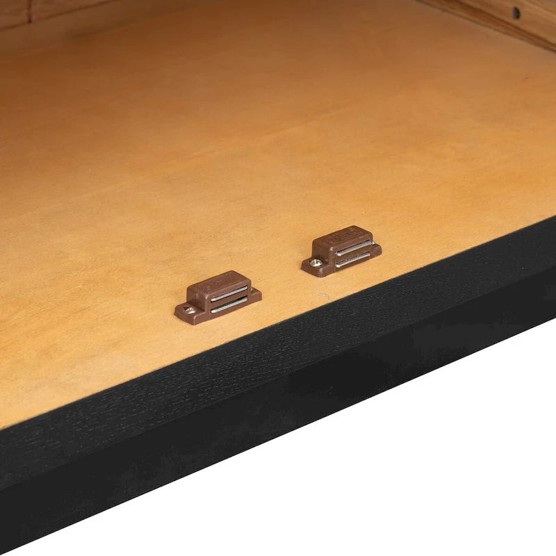 Credenza retrò grande a 4 ante con maniglie in metallo e ripiani regolabili per cucina, sala da pranzo e soggiorno