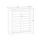 RiverRidge Brookfield Mobiletto portaoggetti da pavimento a due ante per bagno e lavanderia, con ripiani regolabili e organizer - Bianco