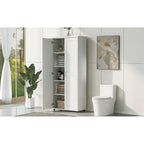 Mobiletto portaoggetti con due ante per bagno, ufficio, ripiano regolabile, pannello MDF