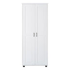 Mobiletto portaoggetti con due ante per bagno, ufficio, ripiano regolabile, pannello MDF