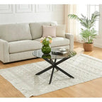 35.4 Round Coffee Table With Glass Top