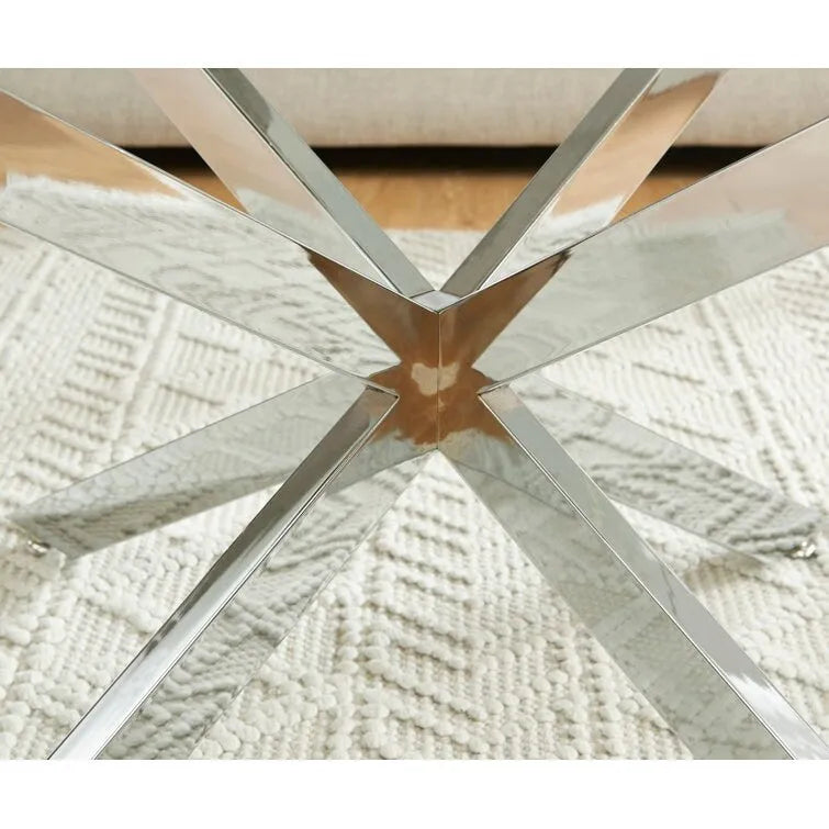 Tavolino da caffè rotondo 35,4 con piano in vetro