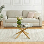 Tavolino da caffè rotondo 35,4 con piano in vetro