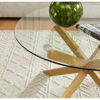 Tavolino da caffè rotondo 35,4 con piano in vetro