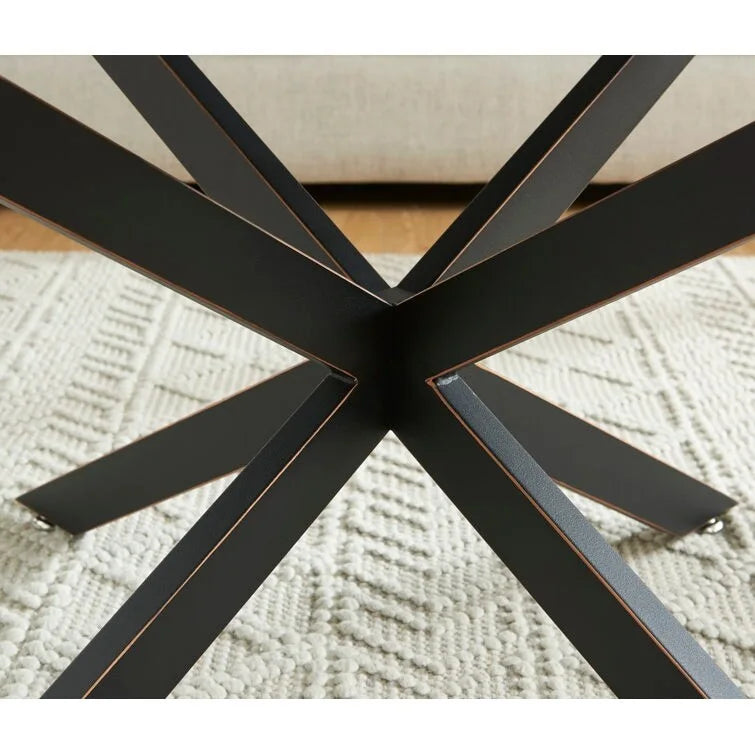 Tavolino da caffè rotondo 35,4 con piano in vetro