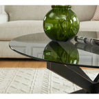 Tavolino da caffè rotondo 35,4 con piano in vetro