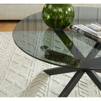 Tavolino da caffè rotondo 35,4 con piano in vetro