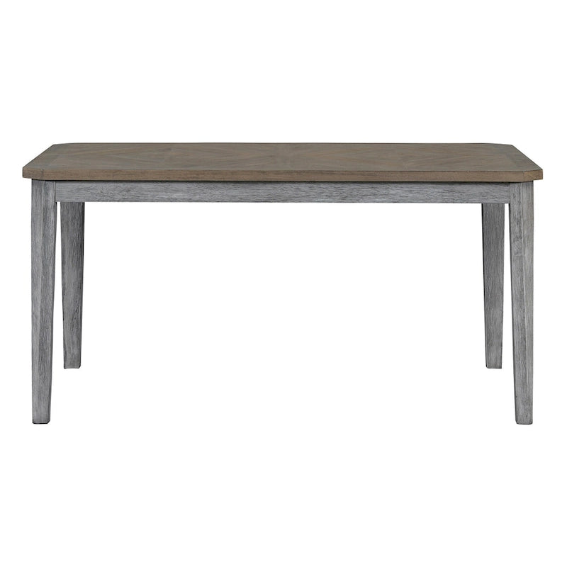 Set da pranzo in stile rustico da 7 pezzi, tavolo classico e 6 sedie con schienale alto per sala da pranzo