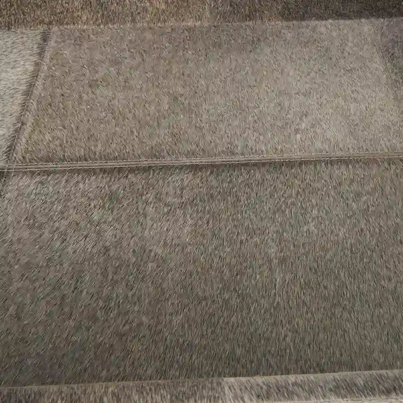 Tavolino laterale in pelle con gambe e maniglie diagonali in argento - Grigio - Roche River Decor