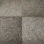 Tavolino laterale in pelle con gambe e maniglie diagonali in argento - Grigio - Roche River Decor