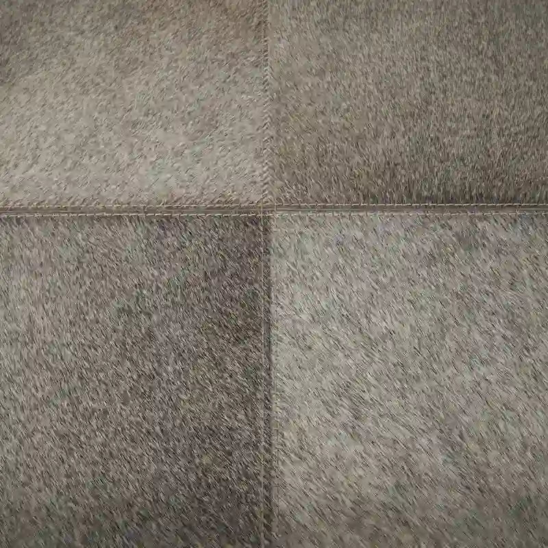 Tavolino laterale in pelle con gambe e maniglie diagonali in argento - Grigio - Roche River Decor