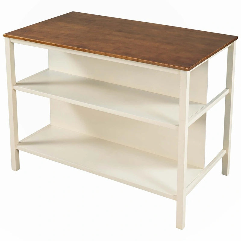 Set da pranzo rustico in legno massello da 3 pezzi, 45 cm, in blocco da macellaio