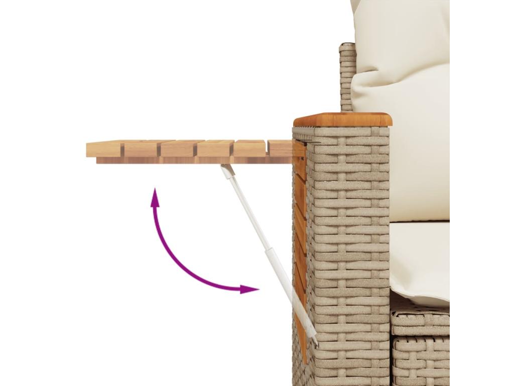 Set di mobili da esterno in vimini intrecciato in resina beige - dlz1766569206993