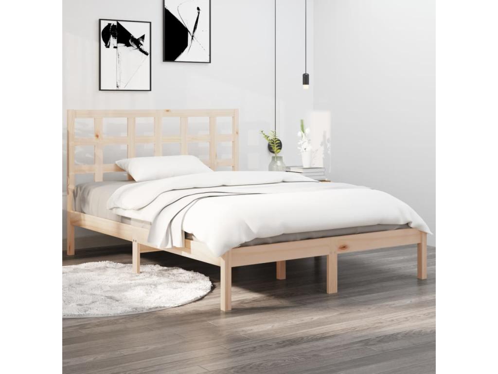 Struttura letto in legno massello marrone, 180 x 200 cm