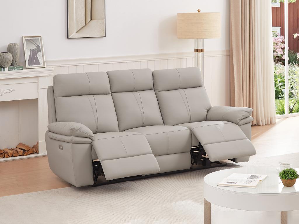 Divano in pelle grigia