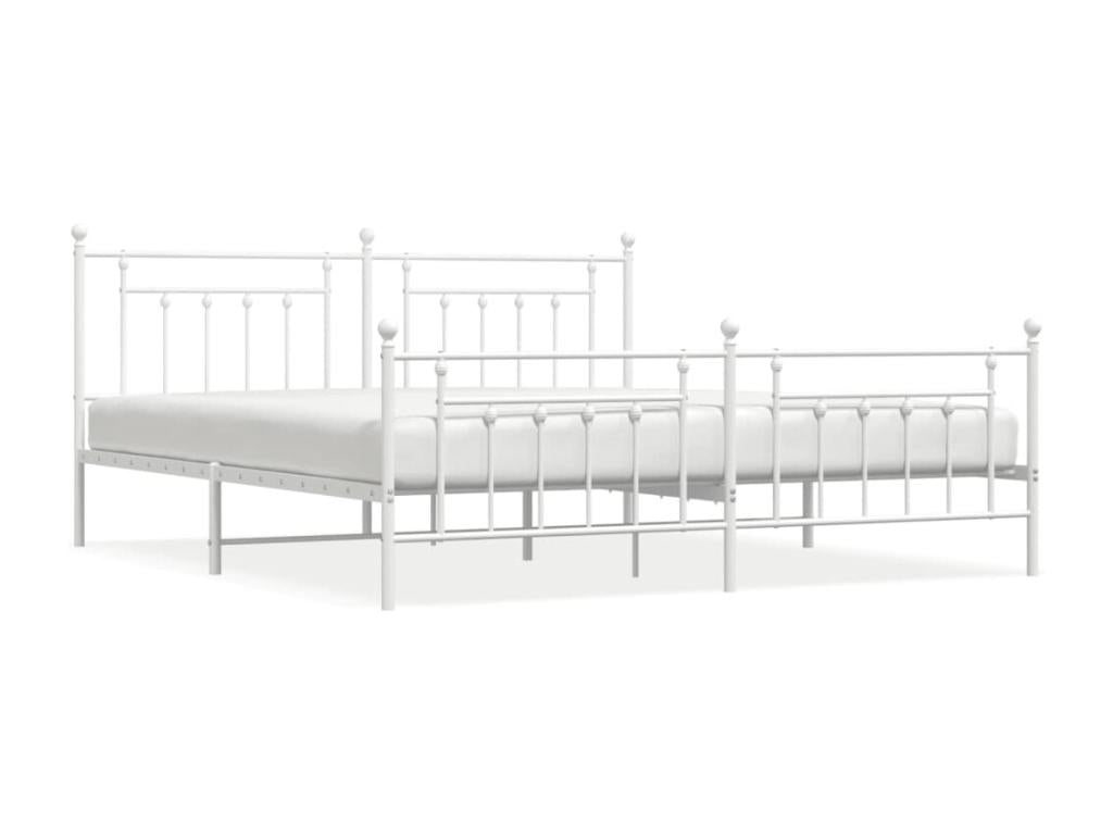 Struttura letto in metallo bianco, 200 x 200 cm