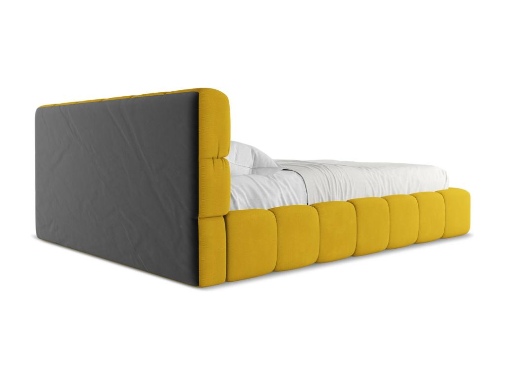 Letto in tessuto giallo, 160 x 200 cm