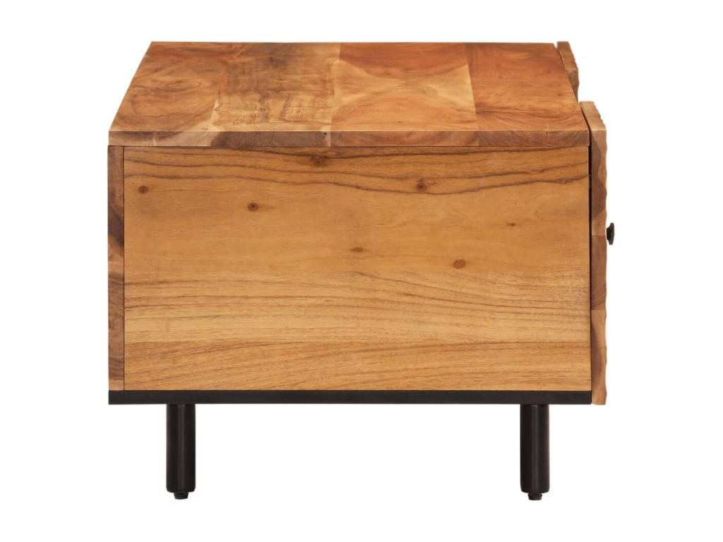 Tavolino da caffè in legno massello marrone, 100 x 54 x 40 cm