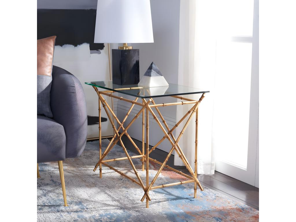 Tavolino laterale dorato, 39 x 69 x 58,92 cm