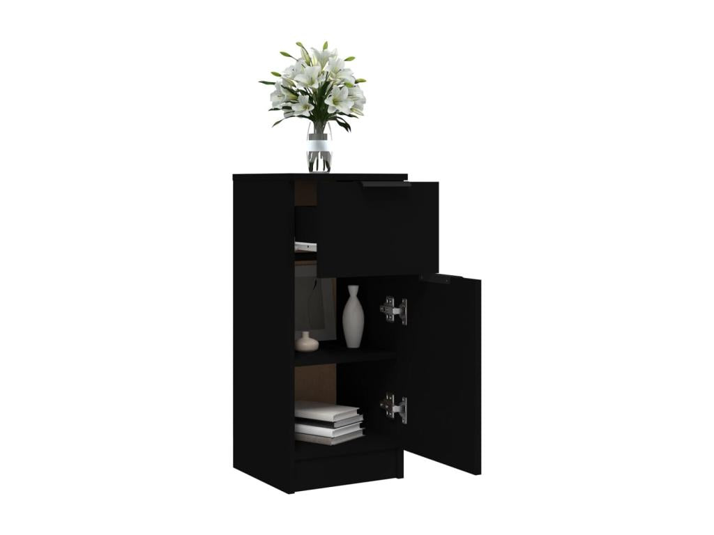 Credenza in legno ingegnerizzato nero, 30 x 30 x 70 cm
