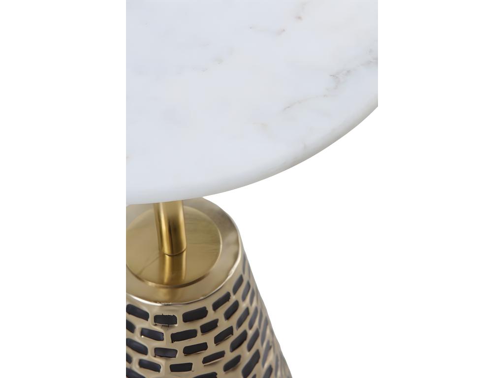 Tavolino laterale in metallo dorato