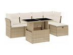 Set di mobili da esterno in vimini intrecciato in resina beige - dlz1766569443638