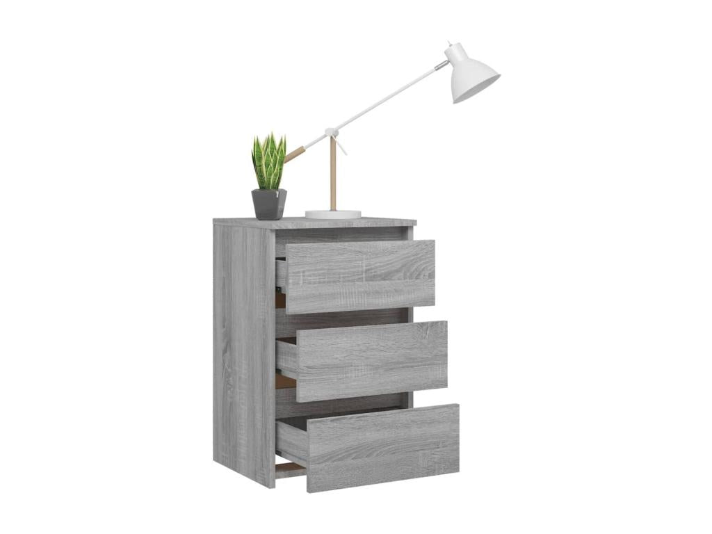 Tavolo in legno ingegnerizzato grigio, 40 x 35 x 62,5 cm