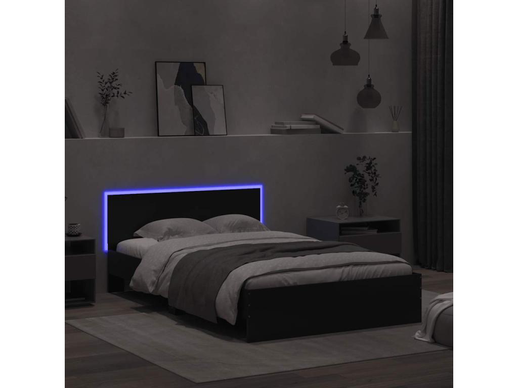 Struttura letto nera, 140 x 190 cm