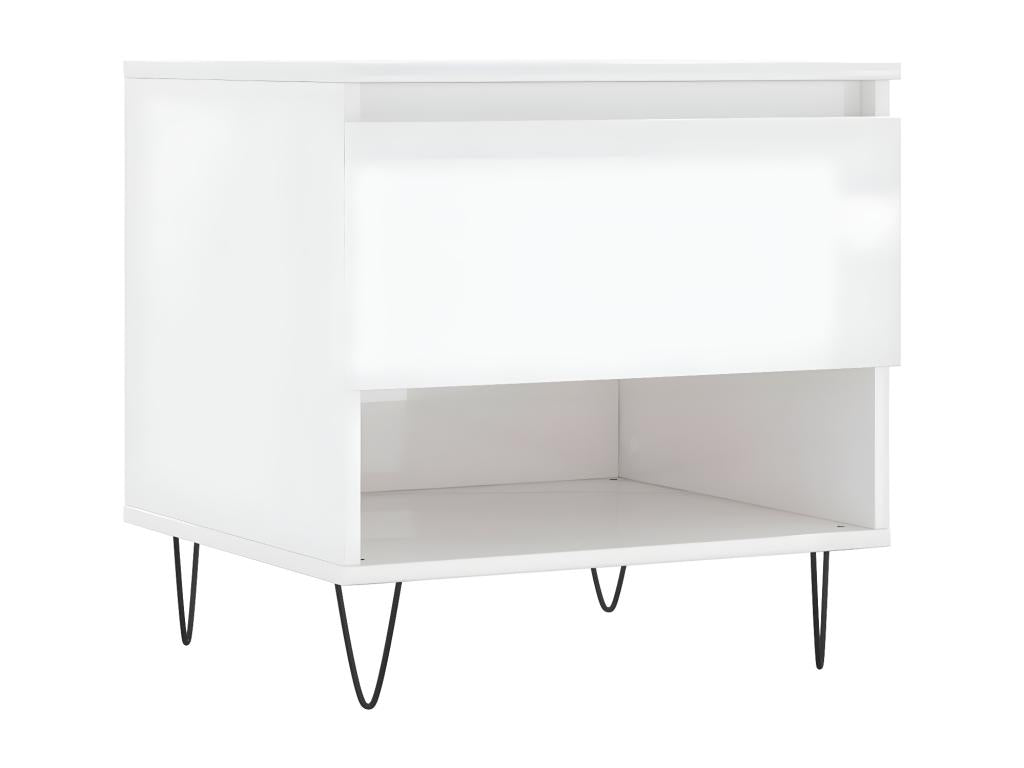 Tavolino da caffè in legno ingegnerizzato bianco, 50 x 46 x 50 cm