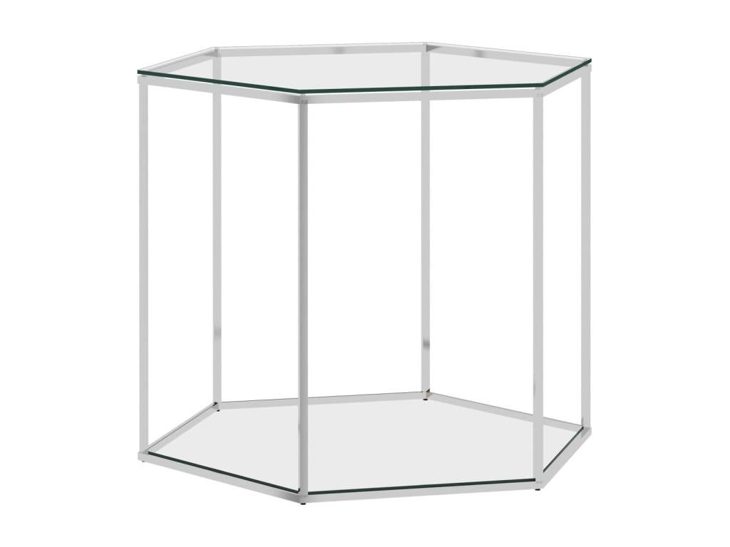 Tavolino da caffè in vetro, 60 x 53 x 50 cm