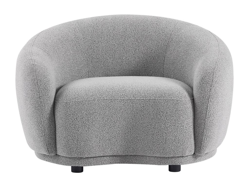 Poltrona in tessuto bouclé grigio