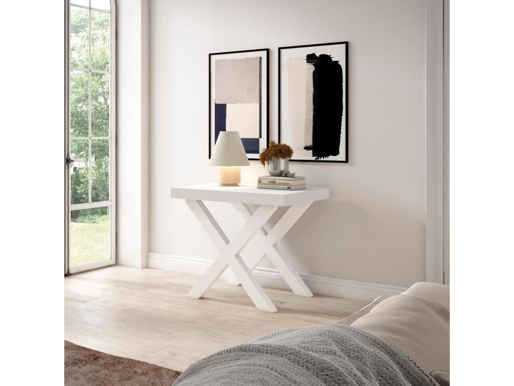 Tavolo in legno massello bianco