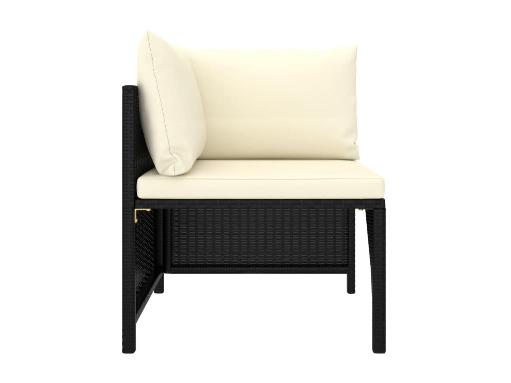 Set di mobili da esterno in vimini intrecciato in resina nera - dlz1766568824057