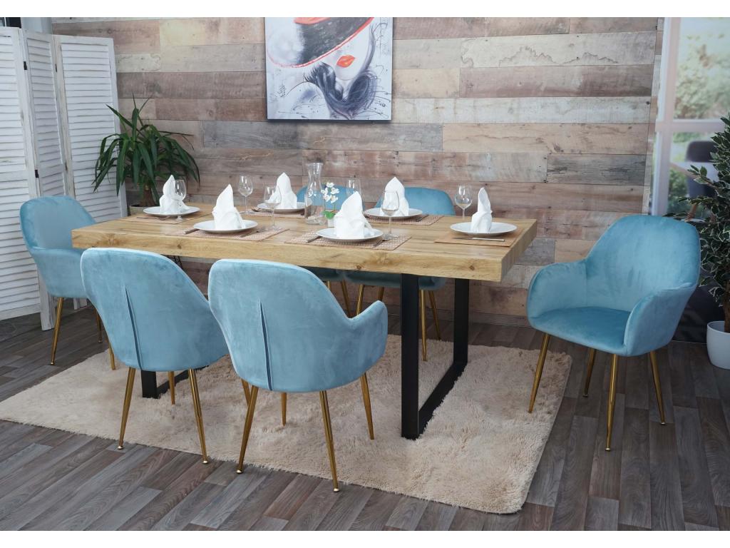 sedia in velluto blu