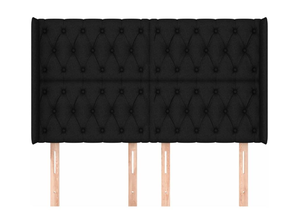 Letto in tessuto nero, 147 x 16 x 118 cm