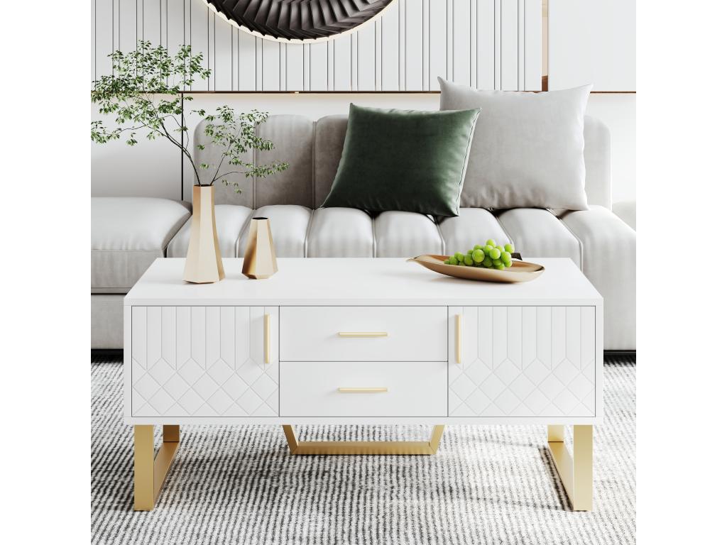 Tavolino da caffè bianco, 107 x 40,5 x 55 cm