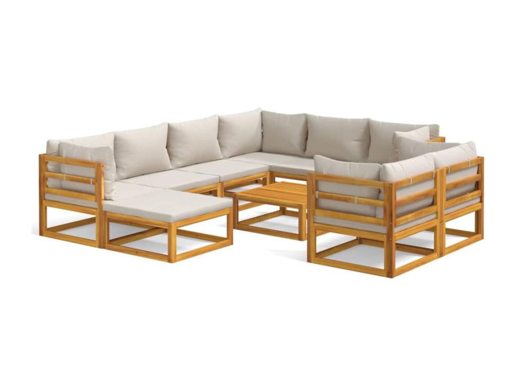 Set di mobili da esterno in legno massello marrone - dlz1766569344566