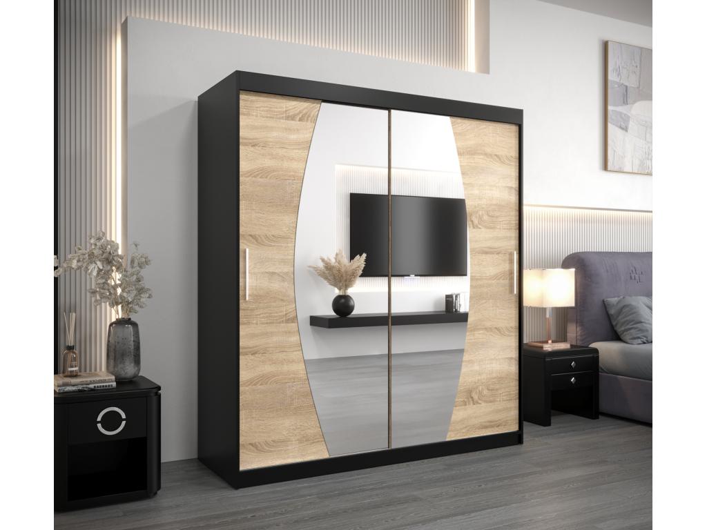 Armadio nero, 180 x 62 x 200 cm - dlz1766569175429