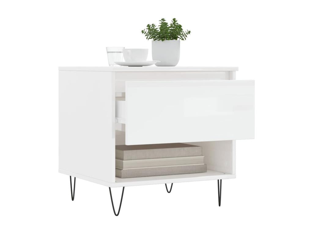 Tavolino da caffè in legno ingegnerizzato bianco, 50 x 46 x 50 cm