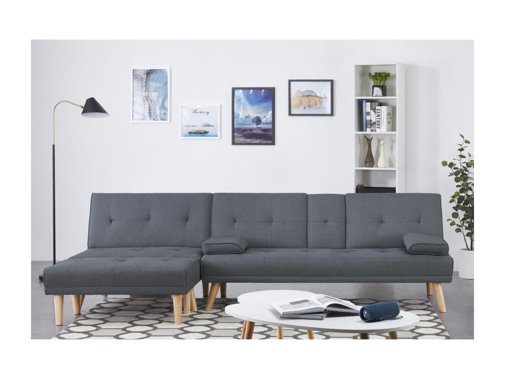 Divano letto in tessuto grigio