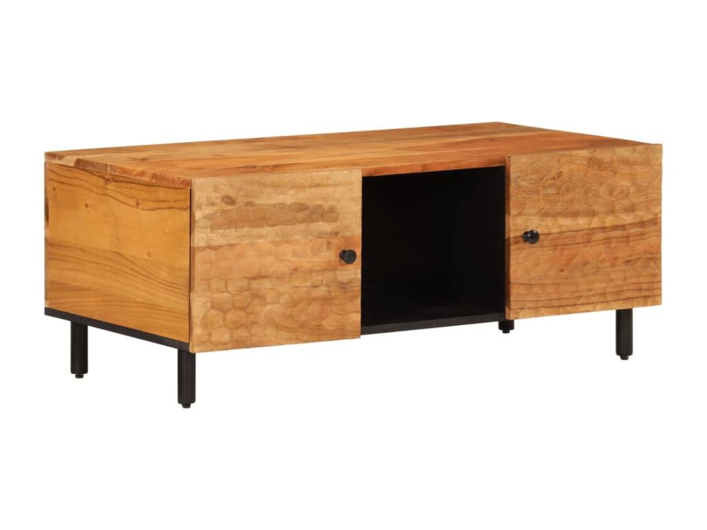 Tavolino da caffè in legno massello marrone, 100 x 54 x 40 cm